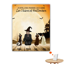 Charger l'image dans la galerie, Jusqu'à 4 Chiens, Impression sur table personnalisée, TableTop Print cadeau pour Halloween, Maman Chien, sorcière, Monstres