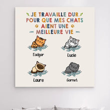 Charger l'image dans la galerie, Impressions sur métal personnalisée, cadeau pour Maman, Papa Chat, Joyeux, Jusqu'à 6 Chats, Meilleure Vie
