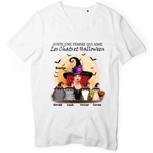 Charger l'image dans la galerie, Jusqu'à 12 chats, Halloween t shirt chat femme, tee shirt personnalisé chat, maman chat