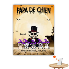Charger l'image dans la galerie, Jusqu'à 6 Chiens, Impression sur table personnalisée, TableTop Print cadeau pour Papa Chien, grand-père, Joyeux Halloween