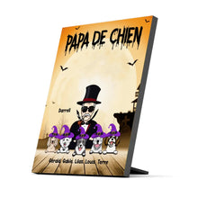 Charger l'image dans la galerie, Jusqu'à 6 Chiens, Impression sur table personnalisée, TableTop Print cadeau pour Papa Chien, grand-père, Joyeux Halloween