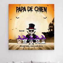 Charger l'image dans la galerie, Impressions sur métal personnalisée, cadeau pour Papa Chien, papy, grand-père, Jusqu'à 6 Chiens, Joyeux Halloween