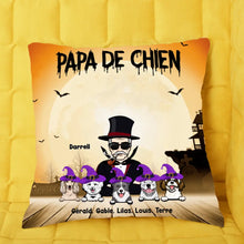 Charger l'image dans la galerie, Jusqu'à 6 Chiens, Oreiller personnalisée, Canapé Coussin cadeau pour Papa Chien, papy, grand-père, Joyeux Halloween