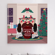Charger l'image dans la galerie, Impressions sur métal personnalisée, cadeau pour papa, grand-père, joyeux Noel, Jusqu'à 5 filles, père et filles