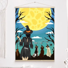 Charger l'image dans la galerie, Jusqu'à 3 Chiens, Toile à suspendre personnalisée, Toile cadeau pour Maman Chien, joyeux Halloween