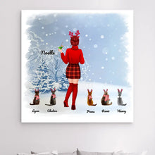 Charger l'image dans la galerie, Impressions sur métal personnalisée, cadeau pour Maman Chat, neige, joyeux Noël, Jusqu'à 5 Chats