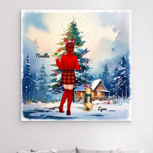 Charger l'image dans la galerie, Impressions sur métal personnalisée, cadeau pour Maman Chien, joyeux Noël, Jusqu'à 5 Chiens