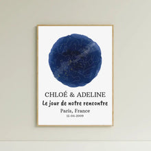 Charger l'image dans la galerie, Poster personnalisée carte des étoiles, affiche personnalisée, Le jour de notre rencontre