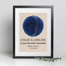 Charger l'image dans la galerie, Passe partout personnalisée carte des étoiles, cadre personnalisée, Le jour de notre rencontre