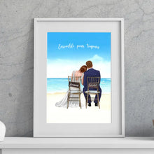Charger l'image dans la galerie, Couple de mariage sur la plage personnalisée, Passe partout polaire cadeau pour couple, anniversaire de mariage