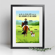 Charger l'image dans la galerie, Jusqu'à 2 chiens, Passe partout personnalisée, Cadeau pour les amoureux des chevaux et des chiens