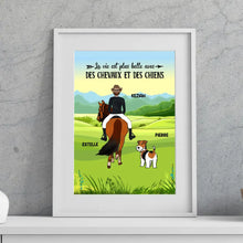 Charger l'image dans la galerie, Jusqu'à 2 chiens, Passe partout personnalisée, Cadeau pour les amoureux des chevaux et des chiens