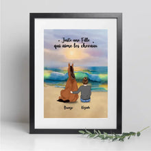 Charger l'image dans la galerie, Jusqu'à 2 chevaux, Passe partout personnalisés, Cadeau Pour Maman cheval, fille avec cheval sur la plage
