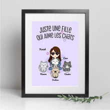 Charger l'image dans la galerie, Jusqu'à 9 chats, Passe partout personnalisée, Cadeau Pour Maman Chat, Juste une fille qui aime les chats