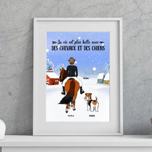 Charger l'image dans la galerie, Passe partout personnalisés, Cadeau Pour Maman Cheval, Joyeux Noël, Fille aime les chevaux et les chiens