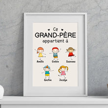 Charger l'image dans la galerie, Jusqu'à 12 enfants, Passe partout personnalisée, cadeau pour Grand-père, fête des pères, Appartient à