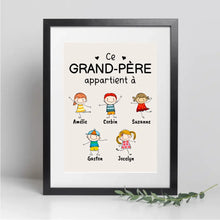 Charger l'image dans la galerie, Jusqu'à 12 enfants, Passe partout personnalisée, cadeau pour Grand-père, fête des pères, Appartient à