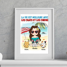 Charger l'image dans la galerie, Jusqu'à 9 animaux, Passe partout personnalisée, cadeau pour Maman Chat, Chien, Été, Plage