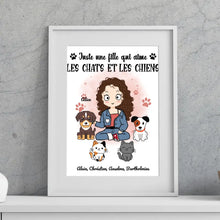 Charger l'image dans la galerie, Jusqu'à 9 animaux, Passe partout personnalisée, cadeau pour Maman Chat, Chien, Fille aime Chiens Chats