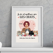 Charger l'image dans la galerie, Jusqu'à 5 chats, Passe partout personnalisée, cadeau pour Maman Chat, fête des mères, La vie meilleure