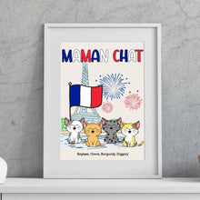 Charger l'image dans la galerie, Jusqu'à 9 chats, Passe partout personnalisée, cadeau pour Papa Maman Chat, drapeau français, fête nationale