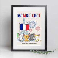 Charger l'image dans la galerie, Jusqu'à 9 chats, Passe partout personnalisée, cadeau pour Papa Maman Chat, drapeau français, fête nationale