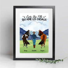 Charger l'image dans la galerie, Jusqu'à 2 chevaux, Passe partout personnalisés, cadeau Pour Maman cheval, Juste Une Fille Qui Aime Les Chevaux