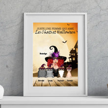 Charger l'image dans la galerie, Jusqu'à 6 Chats, Passe partout personnalisée, Cadeau pour Maman Chat, sorcière, Joyeux Halloween