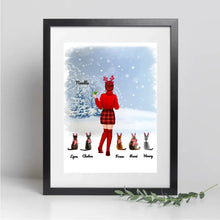 Charger l'image dans la galerie, Jusqu'à 5 Chats, Passe partout personnalisée, cadeau pour Maman Chat, neige, joyeux Noël