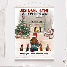 Charger l'image dans la galerie, Jusqu'à 5 Chats, Toile à suspendre personnalisée, Toile cadeau pour maman Chat, joyeux Noel, Femme Aime Les Chats