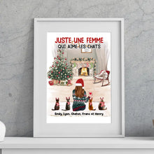 Charger l'image dans la galerie, Jusqu'à 5 Chats, Passe partout personnalisée, cadeau pour maman Chat, joyeux Noel, Femme Aime Les Chats
