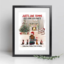 Charger l'image dans la galerie, Jusqu'à 5 Chats, Passe partout personnalisée, cadeau pour maman Chat, joyeux Noel, Femme Aime Les Chats