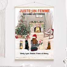 Charger l'image dans la galerie, Jusqu'à 5 Chiens, Toile à suspendre personnalisée, Toile cadeau pour maman Chien, joyeux Noel,Femme Aime Les Chiens