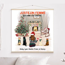 Charger l'image dans la galerie, Jusqu'à 5 Chiens, Toile à suspendre personnalisée, Toile cadeau pour maman Chien, joyeux Noel,Femme Aime Les Chiens