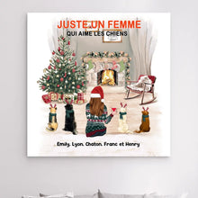 Charger l'image dans la galerie, Impressions sur métal personnalisée, Noel cadeau pour maman Chien, Jusqu'à 5 Chiens, Femme Aime Les Chiens