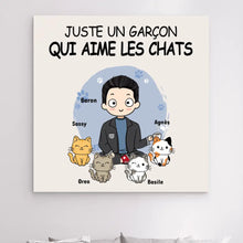 Charger l'image dans la galerie, Impressions sur métal personnalisée, cadeau pour papa Chat, Jusqu'à 9 Chats, Homme, Garçon Qui Aime Les Chats