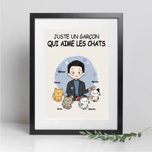 Charger l'image dans la galerie, Jusqu'à 9 Chats, Passe partout personnalisée, cadeau pour papa Chat, Homme, Garçon Qui Aime Les Chats