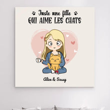 Charger l'image dans la galerie, Impressions sur métal personnalisée, cadeau pour Maman Chat, Jusqu'à 9 Chats, Femme, Fille Qui Aime Les Chats