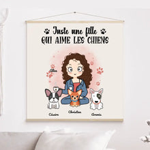 Charger l'image dans la galerie, Jusqu'à 9 Chiens, Toile à suspendre personnalisée, Toile cadeau pour Maman Chien, Femme, Fille Qui Aime Les Chiens