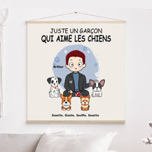 Charger l'image dans la galerie, Jusqu'à 9 Chiens, Toile à suspendre personnalisée, Toile cadeau pour papa Chien, Homme, Garçon Qui Aime Les Chiens