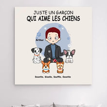 Charger l'image dans la galerie, Impressions sur métal personnalisée, cadeau pour papa Chien, Jusqu'à 9 Chiens, Homme, Garçon Qui Aime Les Chiens