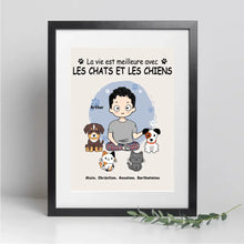 Charger l'image dans la galerie, Jusqu'à 9 Chiens/Chats, Passe partout personnalisée, cadeau pour papa Chien, Chat, Homme, Garçon