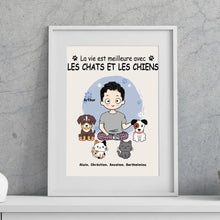 Charger l'image dans la galerie, Jusqu'à 9 Chiens/Chats, Passe partout personnalisée, cadeau pour papa Chien, Chat, Homme, Garçon