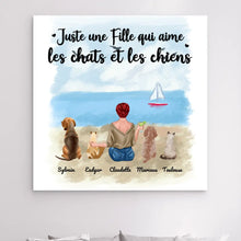 Charger l'image dans la galerie, Impressions sur métal personnalisée, cadeau pour maman Chien, Chat, Jusqu'à 6 animaux, Femme, Fille aime Chiens Chats