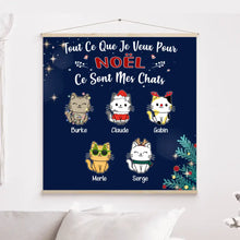 Charger l'image dans la galerie, Jusqu'à 9 Chats, Toile à suspendre personnalisée, Toile Noël cadeau pour papa, Maman Chat, Ce Sont Mes Chats