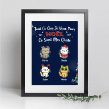Charger l'image dans la galerie, Jusqu'à 9 Chats, Passe partout personnalisée, Noël cadeau pour papa, Maman Chat, Ce Sont Mes Chats
