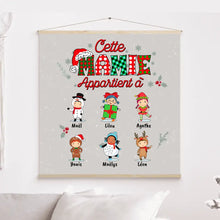 Charger l'image dans la galerie, Jusqu'à 12 enfants, Toile à suspendre personnalisée, Toile Noël cadeau pour Grand-mère, cette mamie appartient à