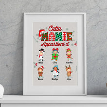 Charger l'image dans la galerie, Jusqu'à 12 enfants, Passe partout personnalisée, Noël cadeau pour Grand-mère, cette mamie appartient à