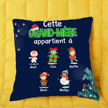 Charger l'image dans la galerie, Jusqu'à 12 enfants, Oreiller personnalisée, Canapé Coussin Noël cadeau pour Grand-mère, cette mamie appartient à