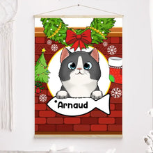 Charger l'image dans la galerie, Toile à suspendre personnalisée, Toile Noël cadeau pour papa, Maman Chat, joyeux Noël